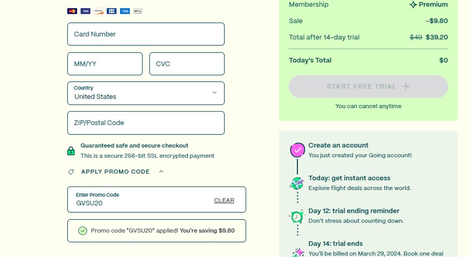 How to apply Going.com coupon code
